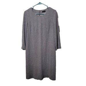 Peserico Dress 44 Chevron Long Sleeve Classic Designer Italian Made Gray Capsule